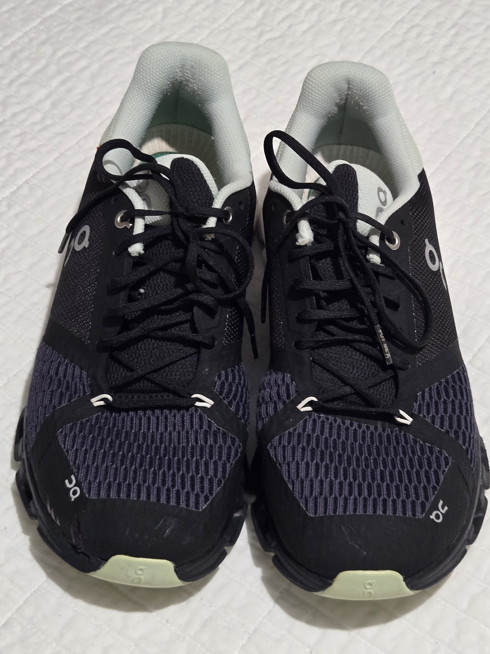 On Running Women  Cloudrunning Black and Navy Mesh Sneakers